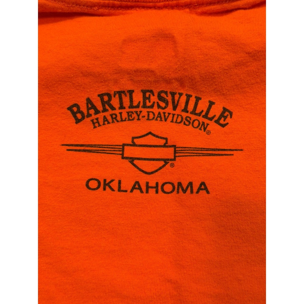 Harley-Davidson T-Shirt Kids L 14-16 Orange Bartlesville Ok Logo Graphic Tee * - Picture 9 of 13
